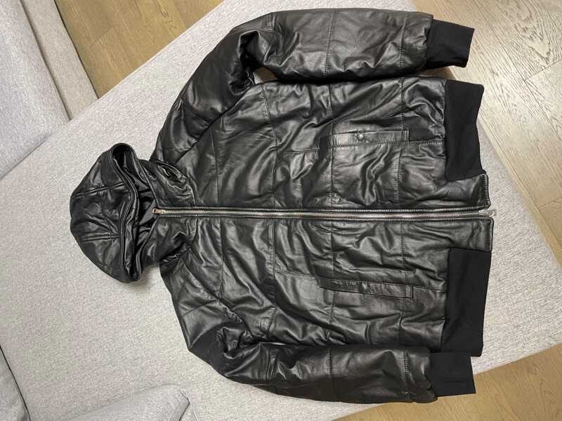 Giorgio Brato Men's Quilted Hooded Leather Jacket Giorgio Brato Men's Quilted Hooded Leather Jacket