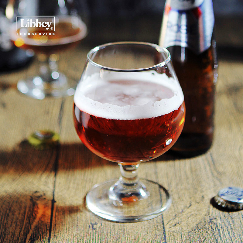 Libby German Craft Beer Glass Large Tulip Wine Glass Thickened Creative Short-Stemmed Brandy Glass for Home Use