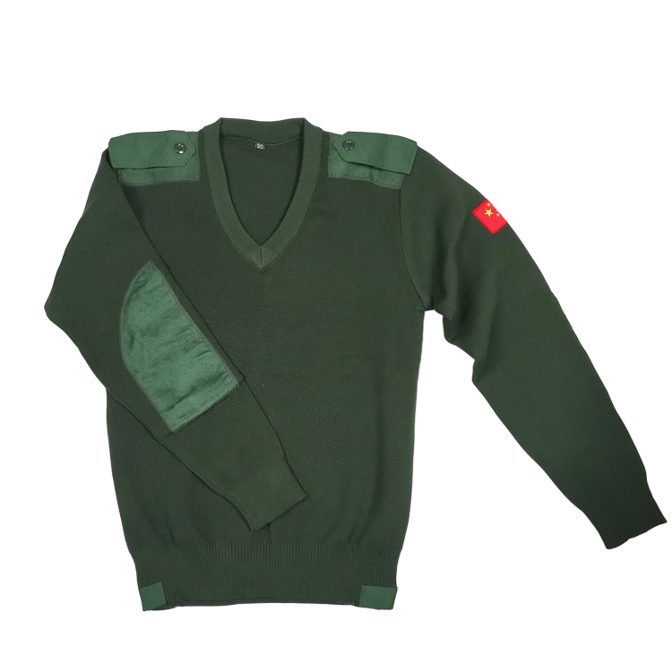 New sweater V-collar warm winter sweater green sweater with 5 star coat warm