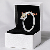 Pandora Pandora official website 925 silver 14K gold gold dome heart-shaped decorative ring 199396C00