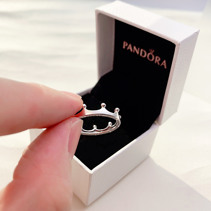 New Pandora ring female Pandora Australian official tennis shiny crown 925 silver 198599C00 ring