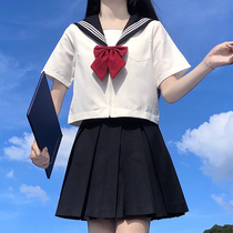 White Black Triple Ben JK Uniform Skirt Base of Genuine Sailor Suit Full Day Ensemble College Wind Summer Suit Long Short Sleeve Woman