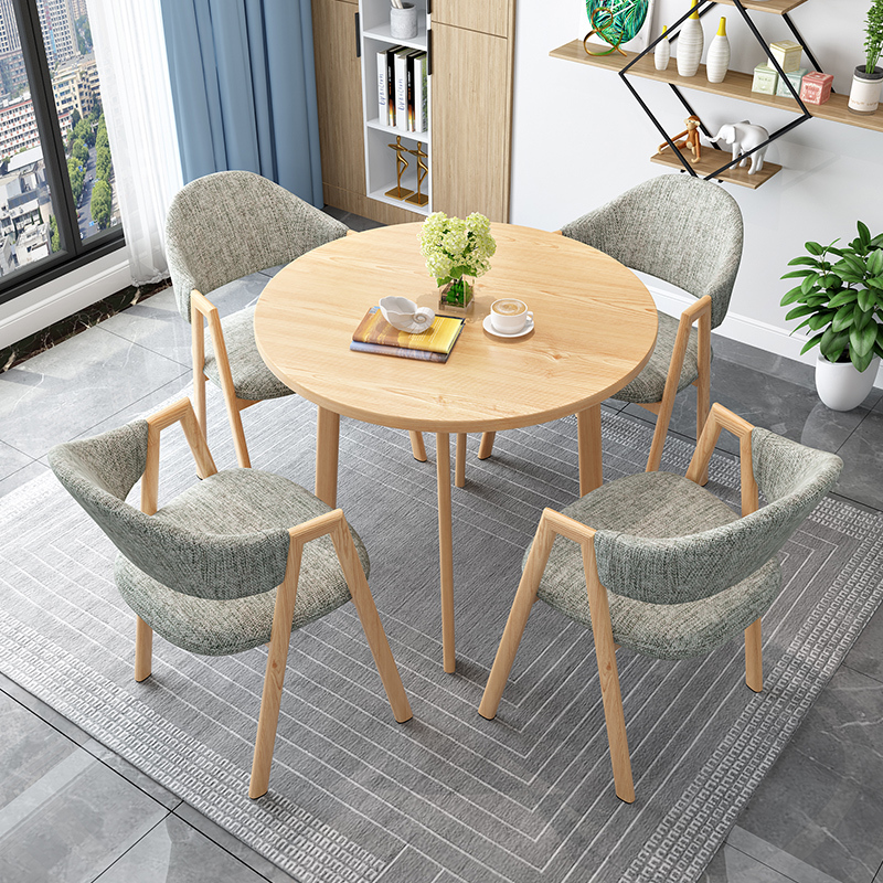 Nordic Reception and Negotiation Table and Chair Set, Popular in Internet-Famous Cafes and Milk Tea Shops, Rest Area Reception Table, Balcony Small Round Table