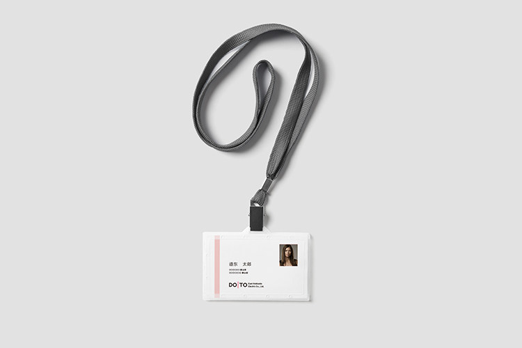 企业公司员工工作牌门禁卡号牌胸牌卡套样机展示PSD贴图模板素材