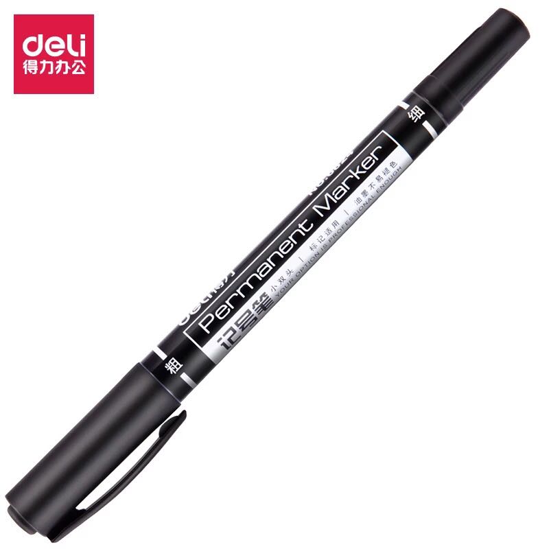 Able stationery 6824 mark pen black double head thickness oily seducer pen CD CD pen mark pen