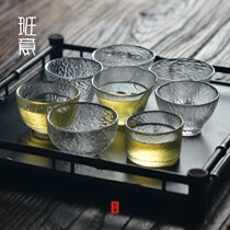 Handmade glass cup Cup Cup Cup hammer water glass Japanese transparent master kung fu single Cup