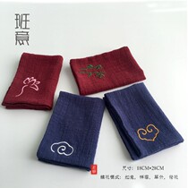 Tea towel absorbent thickened tea table towel cloth cotton linen Zen retro embroidery kung fu tea set Chinese tea cloth