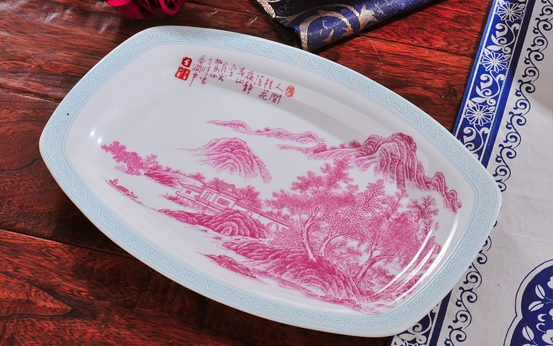 Red xin 56 head of jingdezhen ceramic tableware suit to use dishes Chinese porcelain tableware ceramic bowl classical dishes