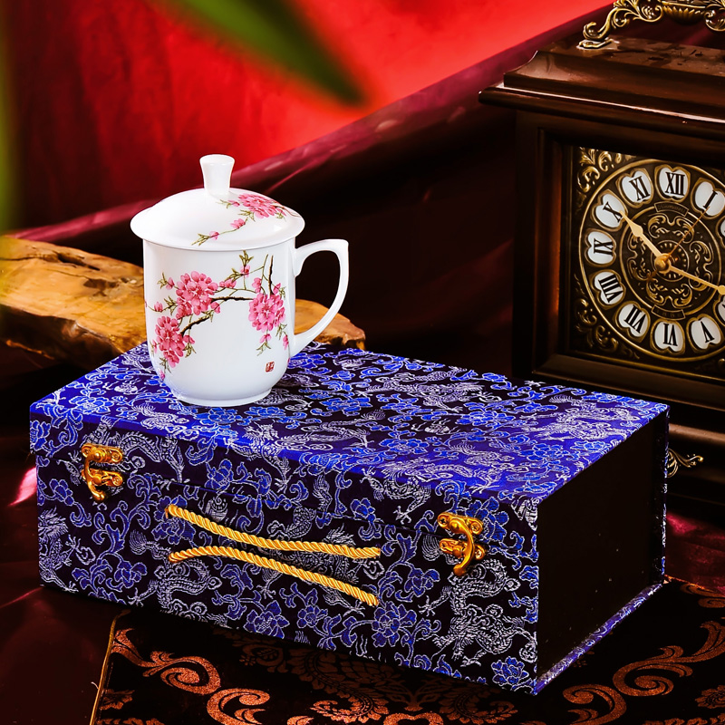 Red xin jingdezhen gift cups with cover ceramic big office suit to the CPU