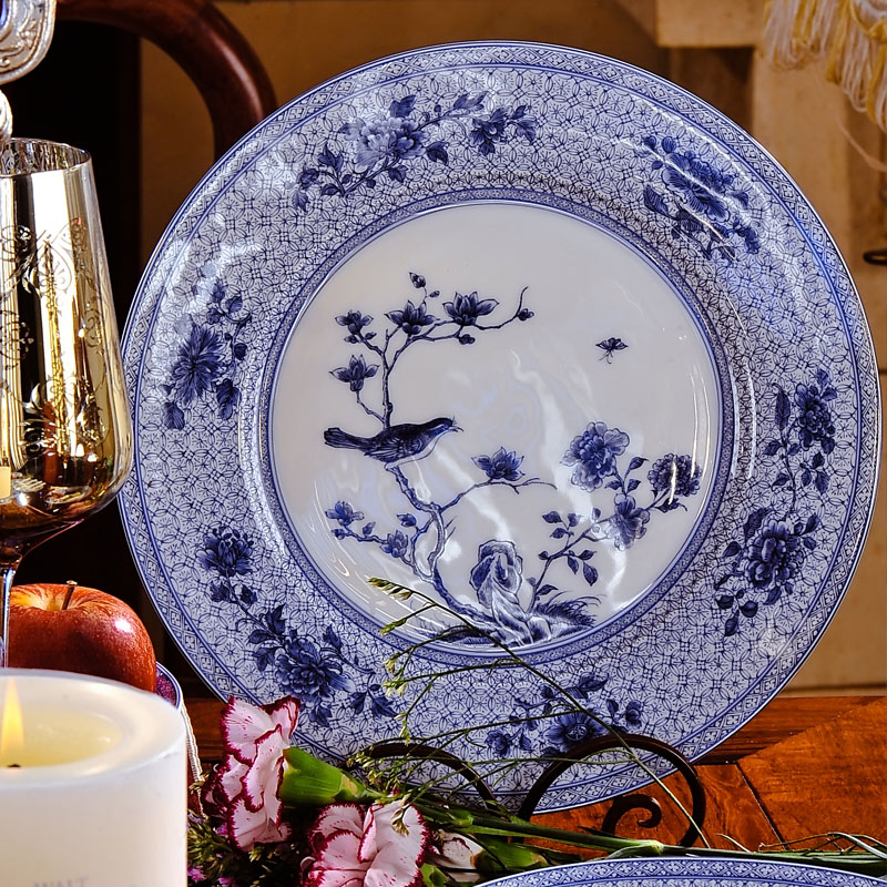 Red xin 58 head of archaize of jingdezhen blue and white ipads China tableware celadon creative elegant tableware tableware