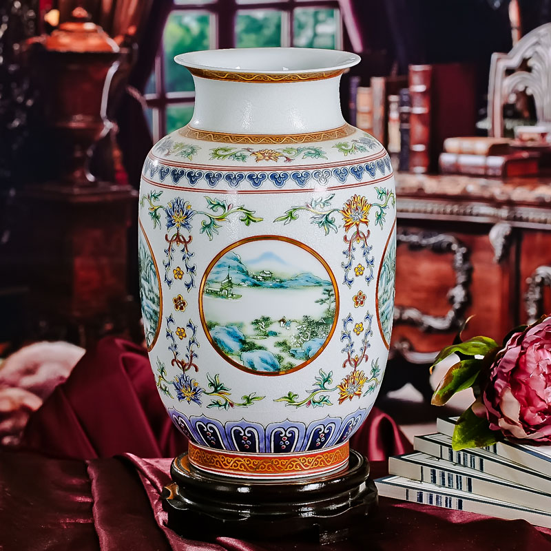 Jingdezhen porcelain enamel pastel colored idea gourd vases, ceramic vases, flower adornment that occupy the home furnishing articles arts and crafts