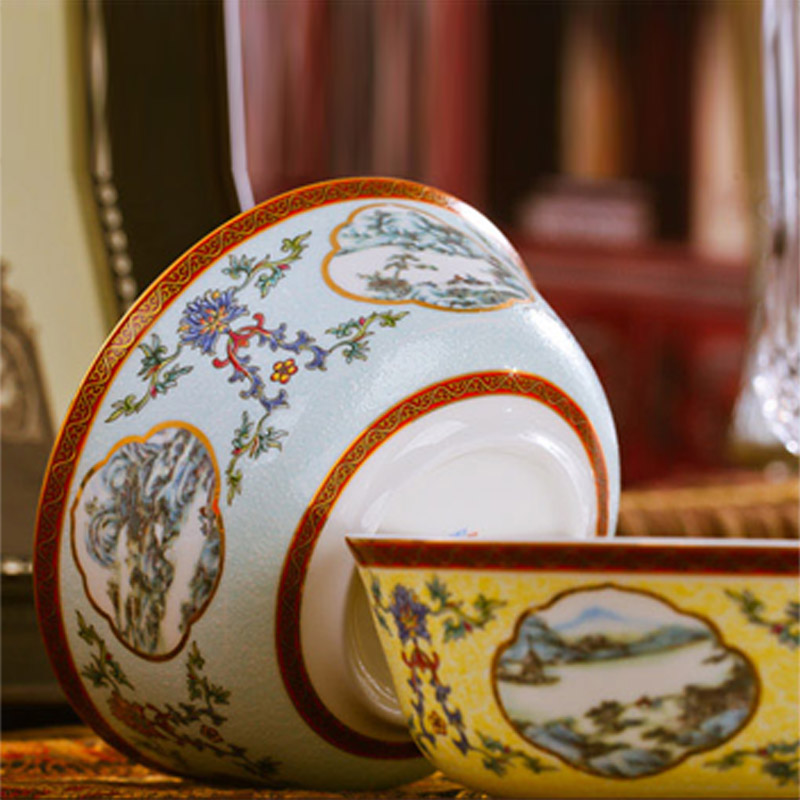 Red xin jingdezhen ipads porcelain tableware rainbow such use archaize color enamel pastel rainbow such as bowl 6 inches