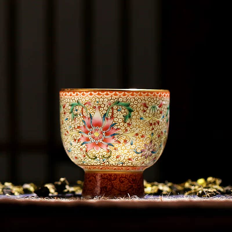 Jingdezhen hand - made ceramics from pastel personal pu 'er tea kungfu small cup tea cup