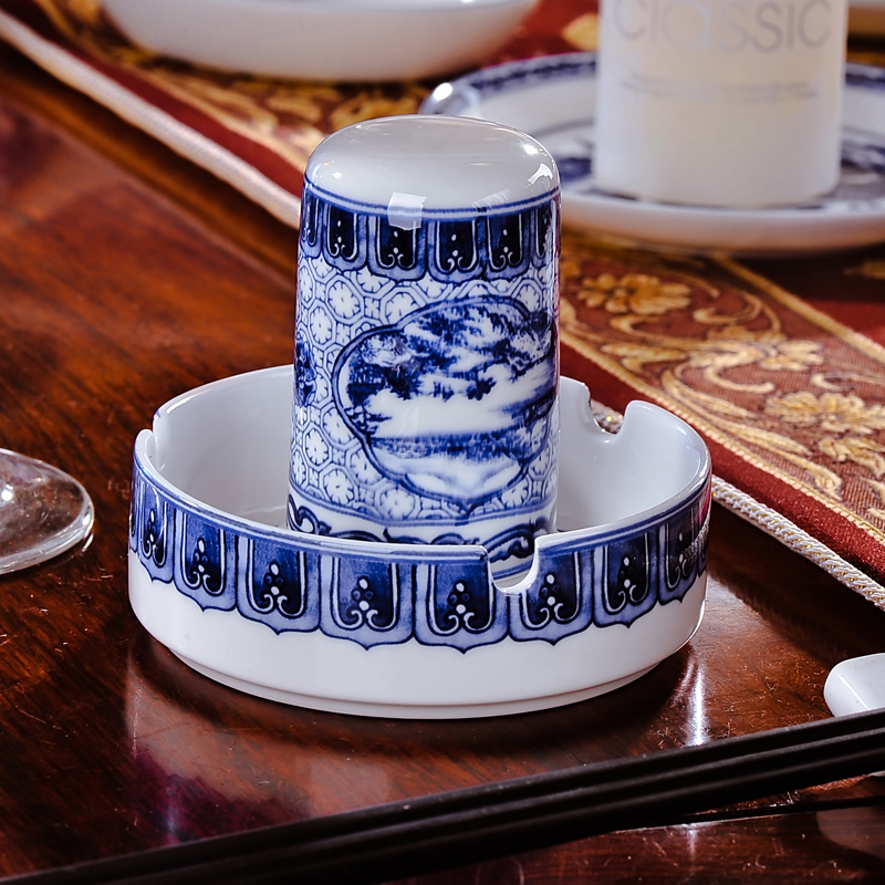 Red xin 56 ipads China head of archaize of jingdezhen blue and white porcelain tableware suit yellow bowl dish dish sets