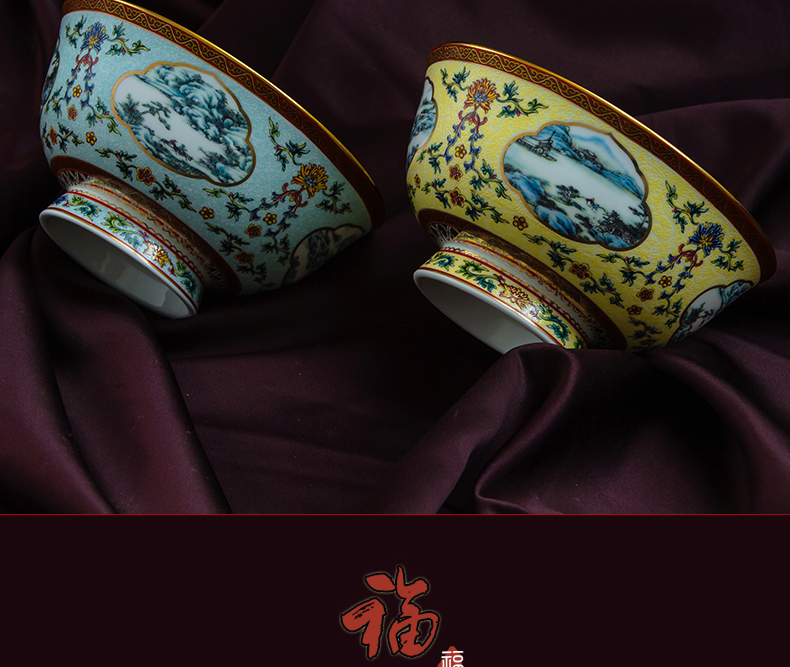 Red xin jingdezhen ipads porcelain tableware rainbow such use archaize color enamel pastel rainbow such as bowl 6 inches