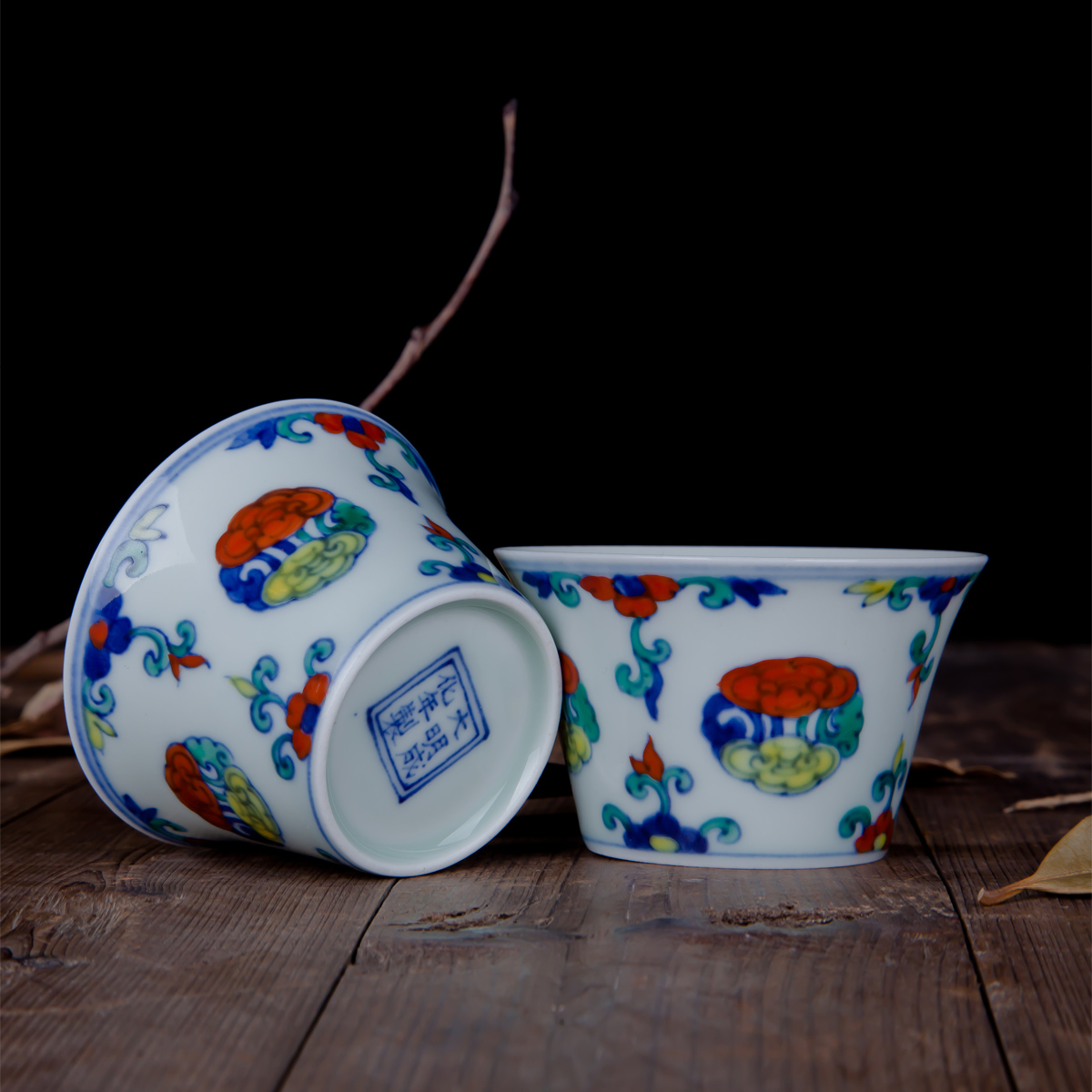 Red xin in bucket color cup chicken cylinder jingdezhen hand - made manual archaize ceramic tea cups