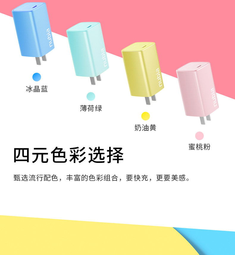 努比亚 65W氮化镓充电器 支持苹果PD快充 图2