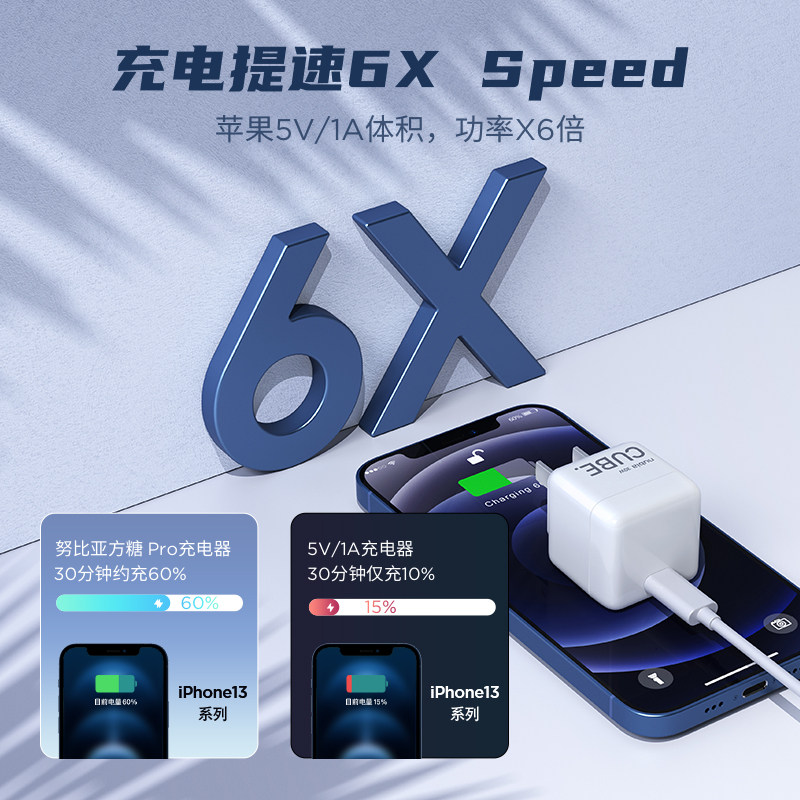 Nubia 努比亚 方糖Pro 30W 快充迷你可折叠氮化镓充电器 聚划算双重优惠折后￥49包邮