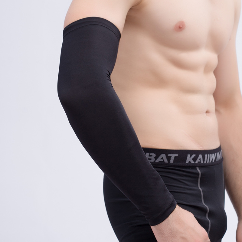 Chạy nam và nữ thể thao ngoài trời kem chống nắng bóng rổ băng tay khuỷu tay bảo vệ còng chống tia cực tím dài thoáng khí băng quấn đầu gối thể thao