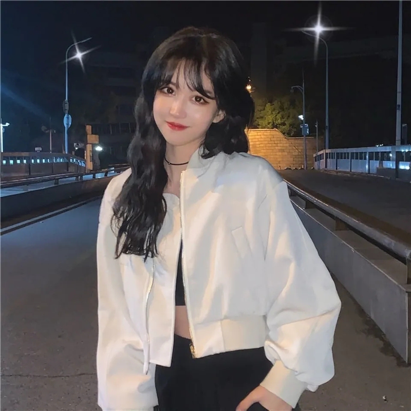 Spring New Short Baseball Jacket for Women, Patchwork Solid Color Niche Design Jacket, Korean Style Loose Slimming Top