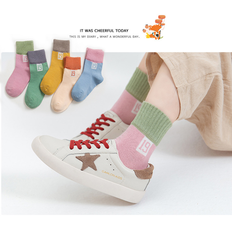 Children Socks Pure Cotton Thin BOY GIRL SPRING AUTUMN WINTER MIDDLE CYLINDER COTTON SOCKS FALL GIRL BABY BABY FALL