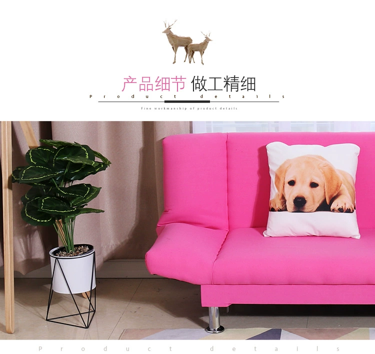 căn hộ nhỏ phòng khách giường sofa có thể gập kép sử dụng đa chức năng giường sofa vải cho thuê beanbag đơn giản - Ghế sô pha