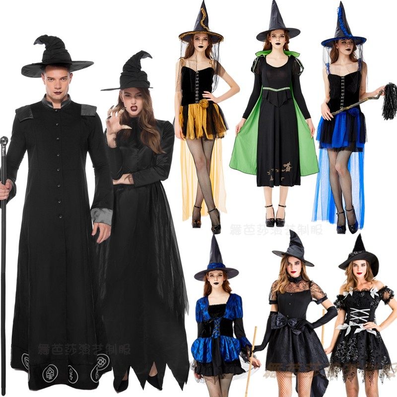 2019 New Witch Suits Adult Witch Dress Wizard Cos Medieval National Division Costume Child Drama Sorcerer Costume