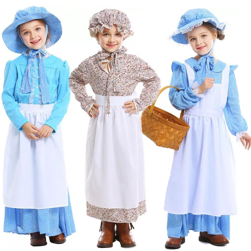 2019 New Nordic national clothing British pioneer girl dress colonial period pioneer clothing