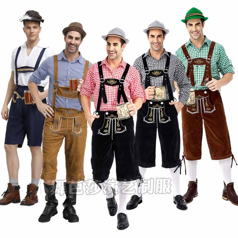 New Bavarian traditional clothing Adult men German Oktoberfest clothing Party clothing Restaurant uniform