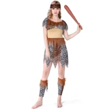 Хэллоуинская одежда Cos исполняет одежду, взрослые мужчины и женщины, коренные народы, индийский леопардовый дикая одежда