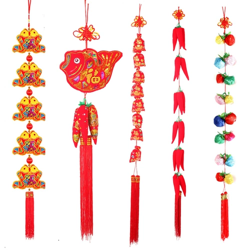NIU Новый год весенний фестиваль поставляет украшение украшения новогоднего товара Fire Fire Red Chili Firecrackers искажает бархатные подвесные украшения