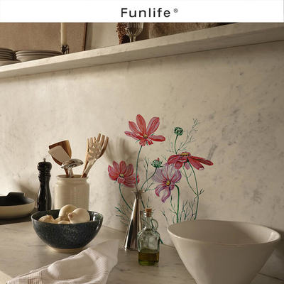 "Flower City Never Sleeps" Bathroom simulation flower wall stickers Home background wall self-adhesive painting creative decoration to hide ugliness