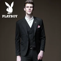 Playboy giản dị phù hợp với nam phiên bản Hàn Quốc của bộ đồ ba mảnh tự tu mới ao khoac nam