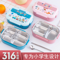 Cartoon 316 stainless steel Childrens lunch box for boys and girls Special 1st grade Divided Lunch Tray Lunch Box