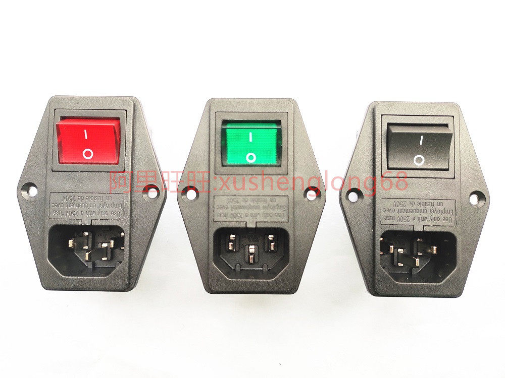 Imported AC socket 3545 three-in-one double fuse CHLY socket medical device filter socket UL VDE