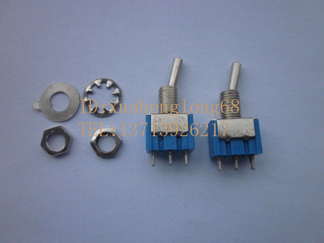 Ultra small button switch rocking handle switch 3 foot 2 gear current 6A MT-102