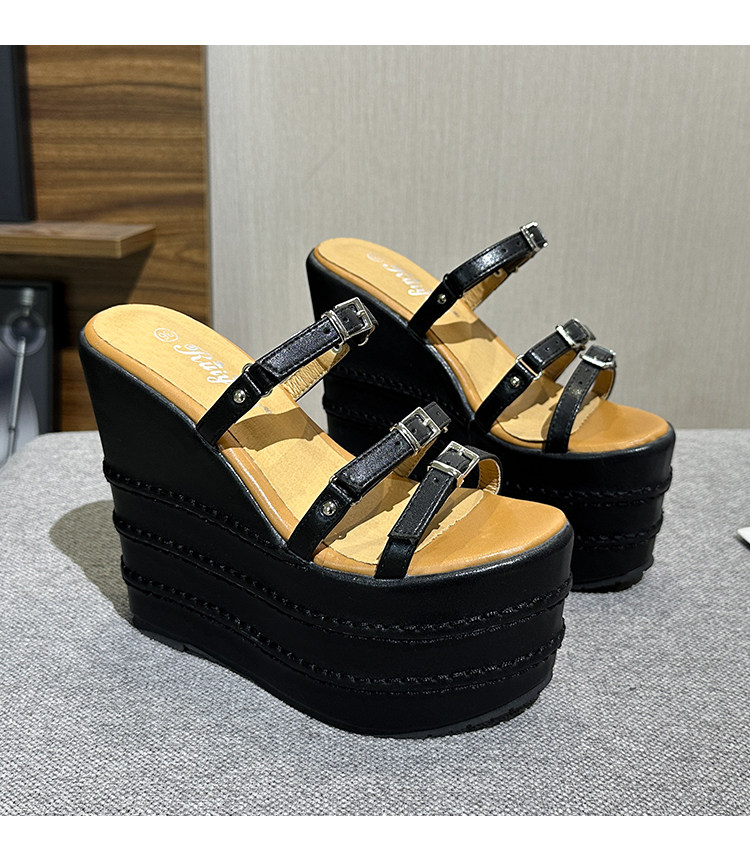 Dép sandal nữ quai chữ V đế xuồng EVA dày, tăng chiều cao, đi ngoài trời mùa hè — Các mặt hàng 10cm được làm theo yêu cầu sẽ không được trả lại và không thể trao đổi. Vui lòng ghi rõ màu sắc trong ghi chú đơn hàng., Các mặt hàng 12cm được sản xuất theo yêu cầu không được trả lại và không được trao đổi., Trắng, đen chi tiết 35