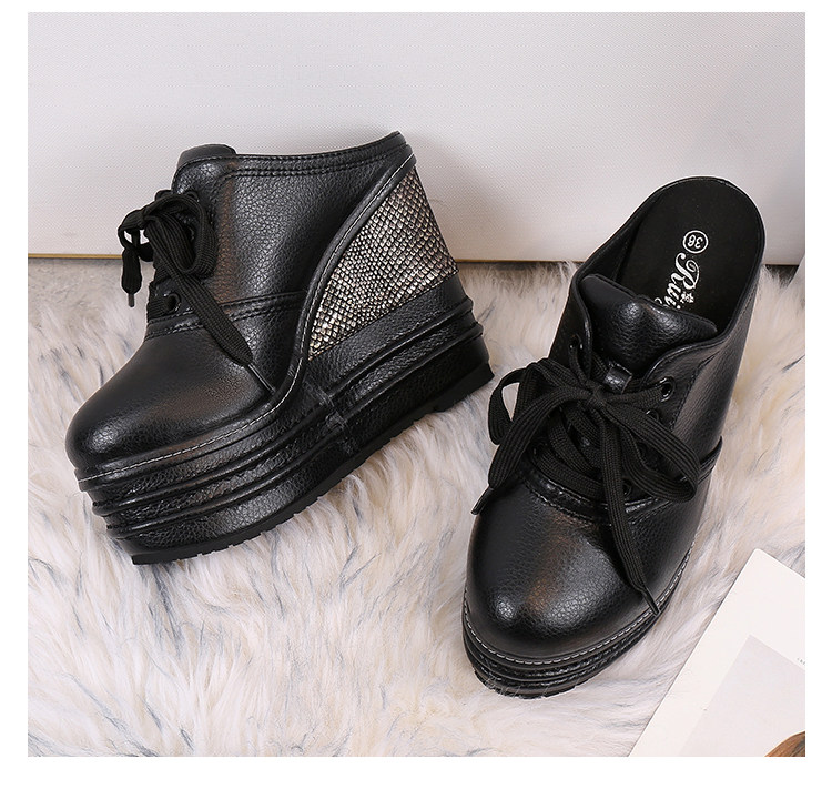 Giày cao gót đế xuồng platform siêu cao 15 cm cho nữ dáng nhỏ — Trắng 12cm, Trắng 15cm, Đen 12cm, Đen 15cm chi tiết 35