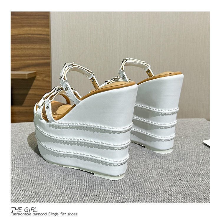 Dép sandal nữ quai chữ V đế xuồng EVA dày, tăng chiều cao, đi ngoài trời mùa hè — Các mặt hàng 10cm được làm theo yêu cầu sẽ không được trả lại và không thể trao đổi. Vui lòng ghi rõ màu sắc trong ghi chú đơn hàng., Các mặt hàng 12cm được sản xuất theo yêu cầu không được trả lại và không được trao đổi., Trắng, đen chi tiết 28