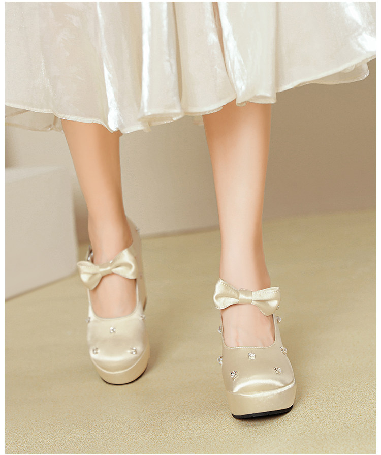 Giày cao gót nữ đế xuồng platform màu đỏ pha lê, gót 15 cm, phong cách Trung Hoa — Mơ 10cm, Mơ 15cm, Đỏ 10cm, Đỏ 15cm chi tiết 41