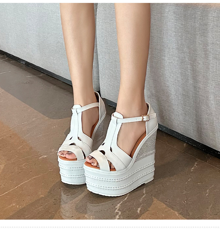 Dép sandal đế xuồng siêu cao gót nữ mũi hở phong cách dân tộc, gót 14-16 cm — Mơ 14cm, Mơ 16cm, Trắng 14cm, Trắng 16cm chi tiết 10