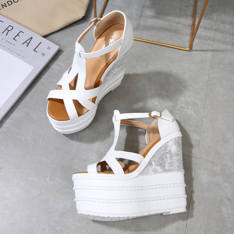 Sandal cao gót nữ hở mũi đế xuồng 10 cm phong cách boho — Mơ 14CM, Mơ 16CM, Trắng 14CM, Trắng 16CM chi tiết 45