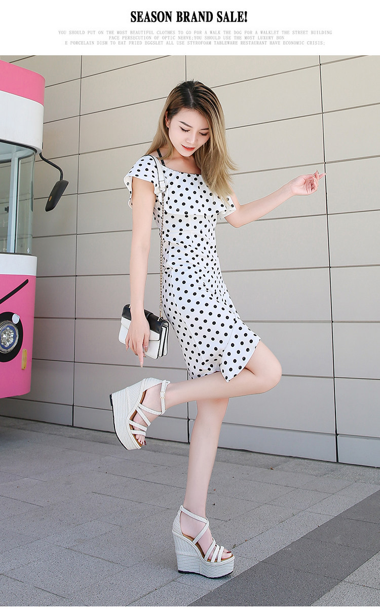 Sandal nữ đế xuồng cao gót 16 cm quai chéo hở mũi platform — Màu trắng nhạt 12cm, Màu trắng nhạt 14cm, Trắng nhạt 16cm chi tiết 16