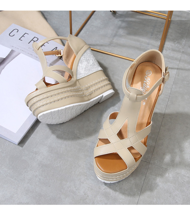 Sandal cao gót nữ hở mũi đế xuồng 10 cm phong cách boho — Mơ 14CM, Mơ 16CM, Trắng 14CM, Trắng 16CM chi tiết 23