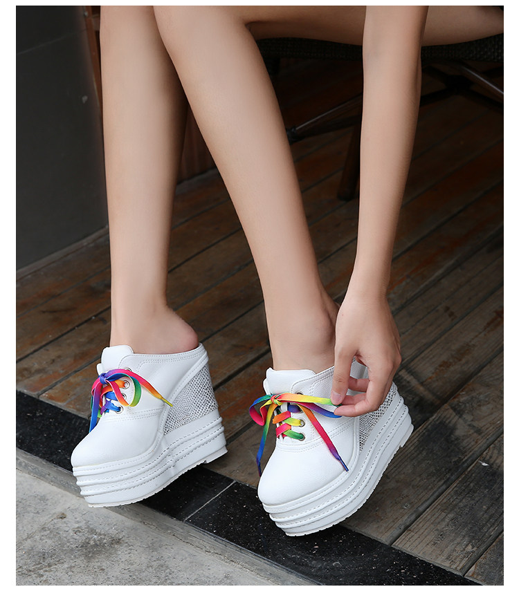 Giày cao gót đế xuồng platform siêu cao 15 cm cho nữ dáng nhỏ — Trắng 12cm, Trắng 15cm, Đen 12cm, Đen 15cm chi tiết 27