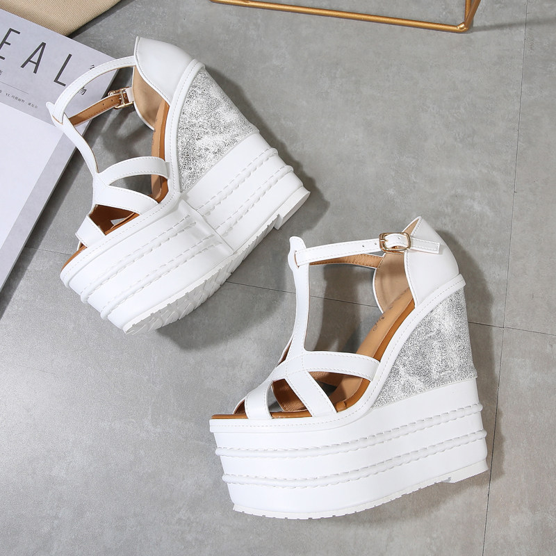 Sandal cao gót nữ hở mũi đế xuồng 10 cm phong cách boho — Mơ 14CM, Mơ 16CM, Trắng 14CM, Trắng 16CM chi tiết 12