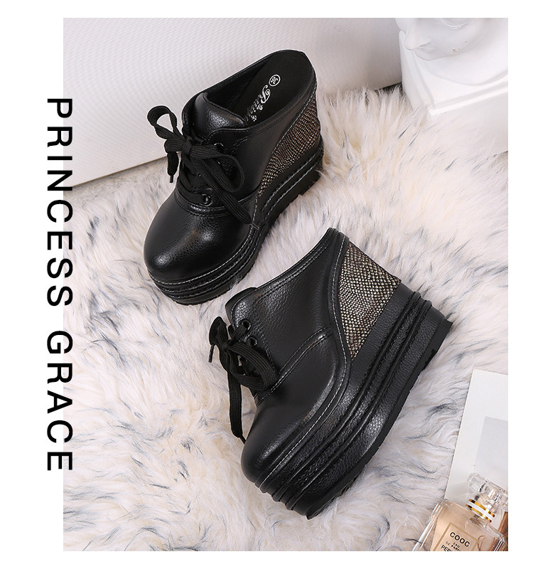 Giày cao gót đế xuồng platform siêu cao 15 cm cho nữ dáng nhỏ — Trắng 12cm, Trắng 15cm, Đen 12cm, Đen 15cm chi tiết 37