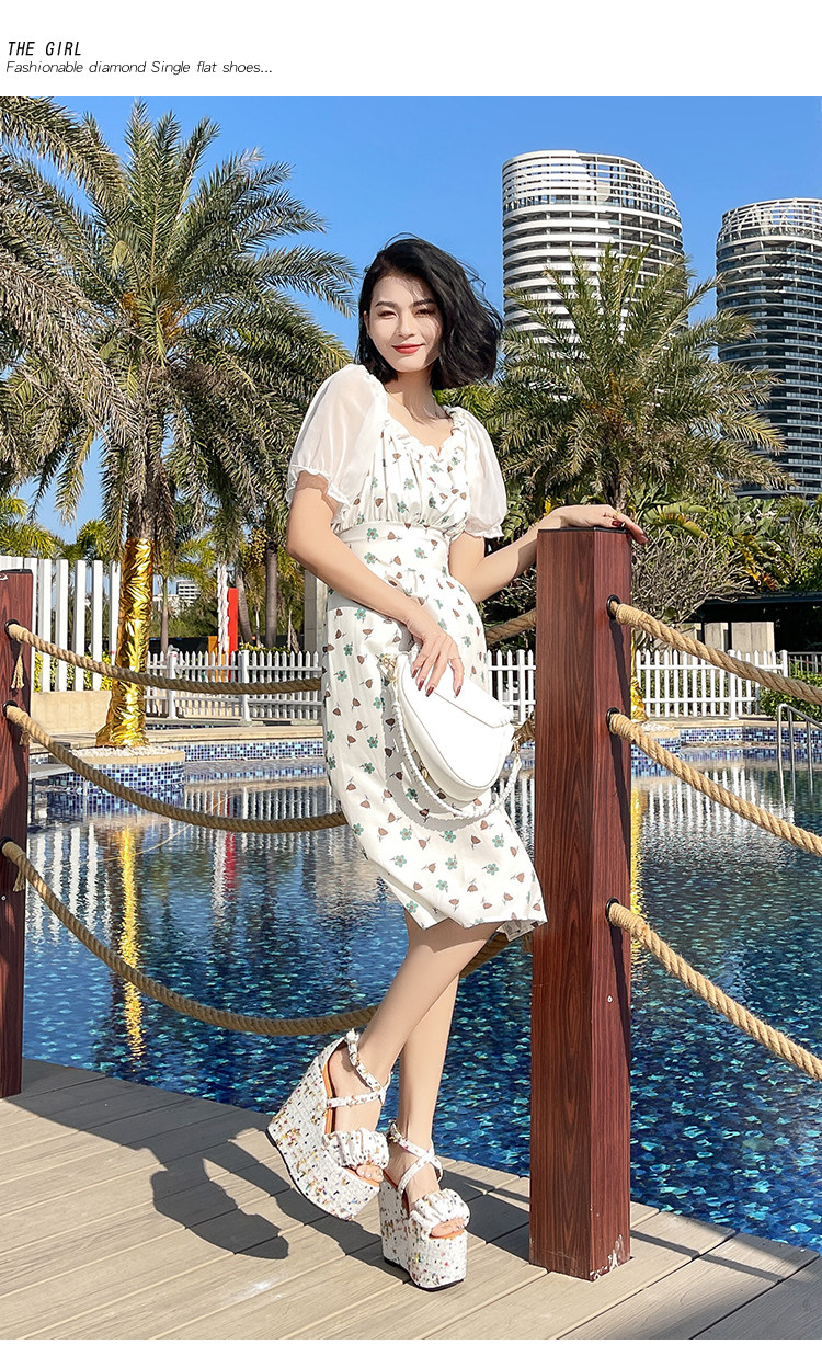 Dép sandal đế xuồng cao gót nữ quai chéo, gót 15 cm, hở mũi, phong cách thời trang — Trắng 10CM, Trắng 12CN, Trắng 15CM chi tiết 13