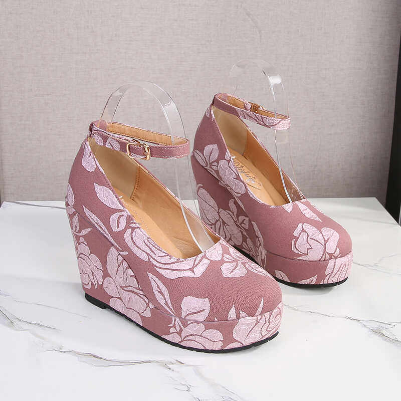 Giày cao gót nữ đế xuồng platform phong cách Pháp, gót ẩn tôn dáng — Màu đỏ tím 15cm, Mơ 10cm, Mơ 15cm, Đỏ tím 10cm chi tiết 2