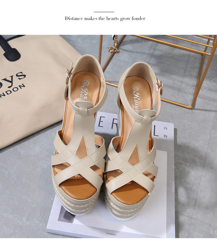 Sandal cao gót nữ hở mũi đế xuồng 10 cm phong cách boho — Mơ 14CM, Mơ 16CM, Trắng 14CM, Trắng 16CM chi tiết 29